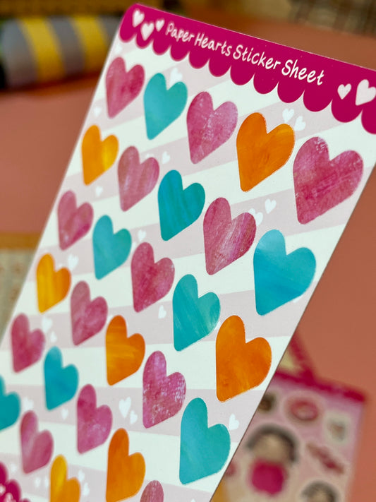 Colourful Hearts Sticker Sheet