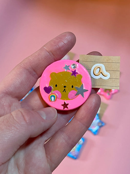 Hand Painted Cute Animal Clay Brooches and Magnets