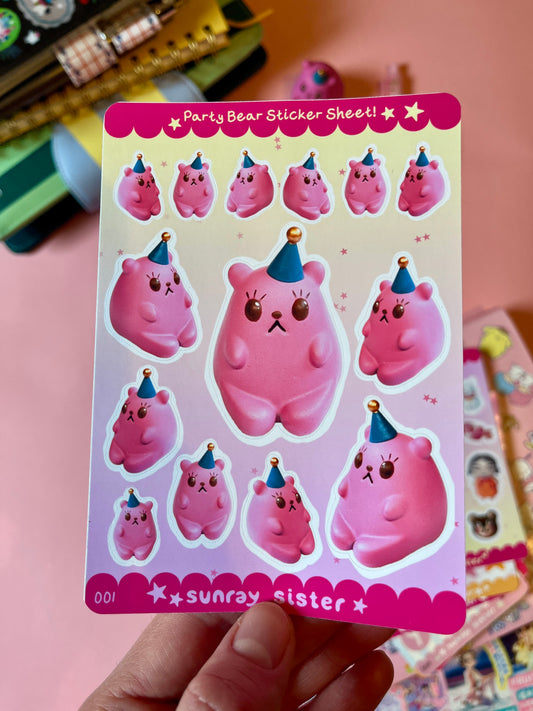 Party Bear Sticker Sheet
