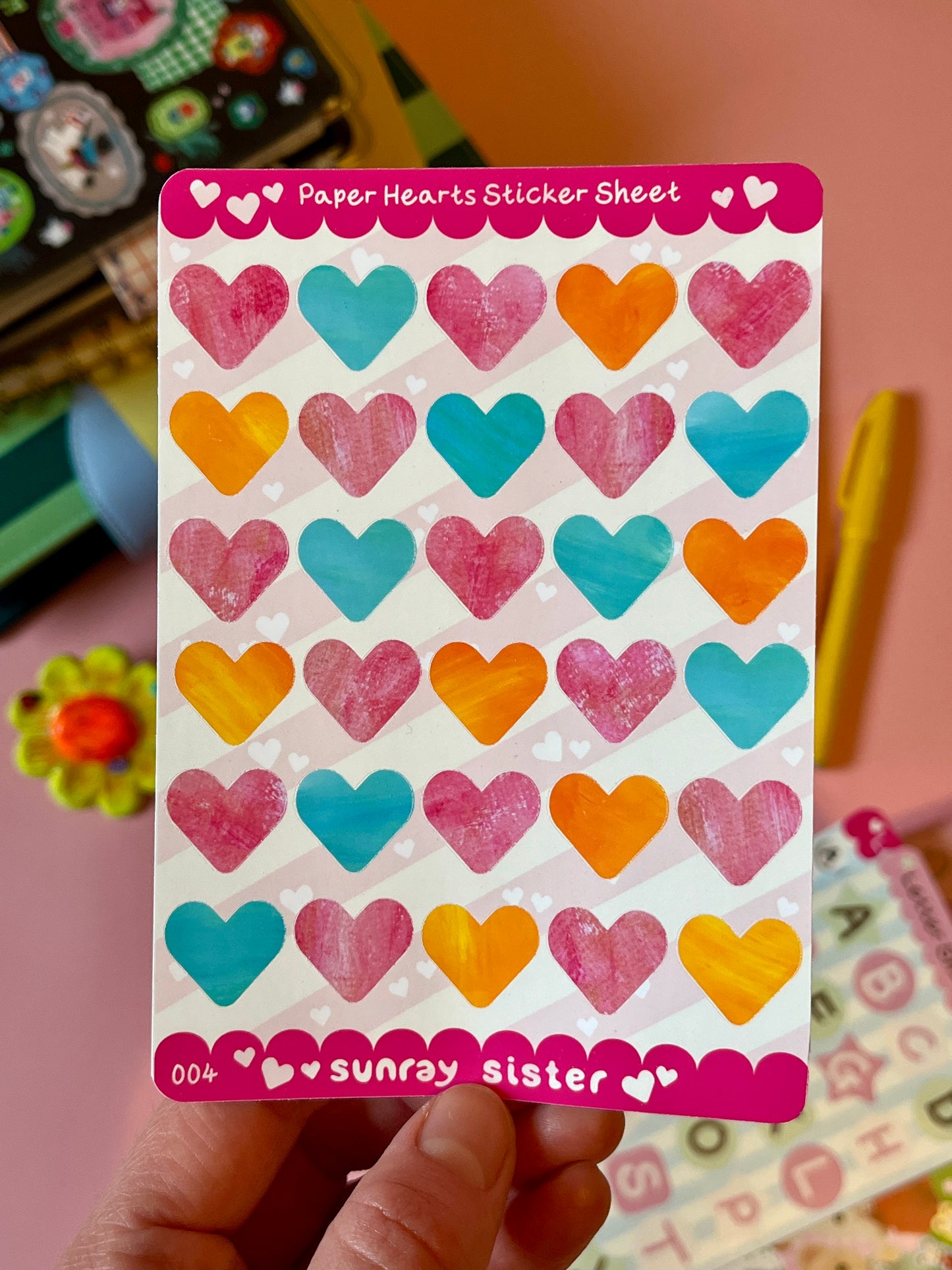Colourful Hearts Sticker Sheet