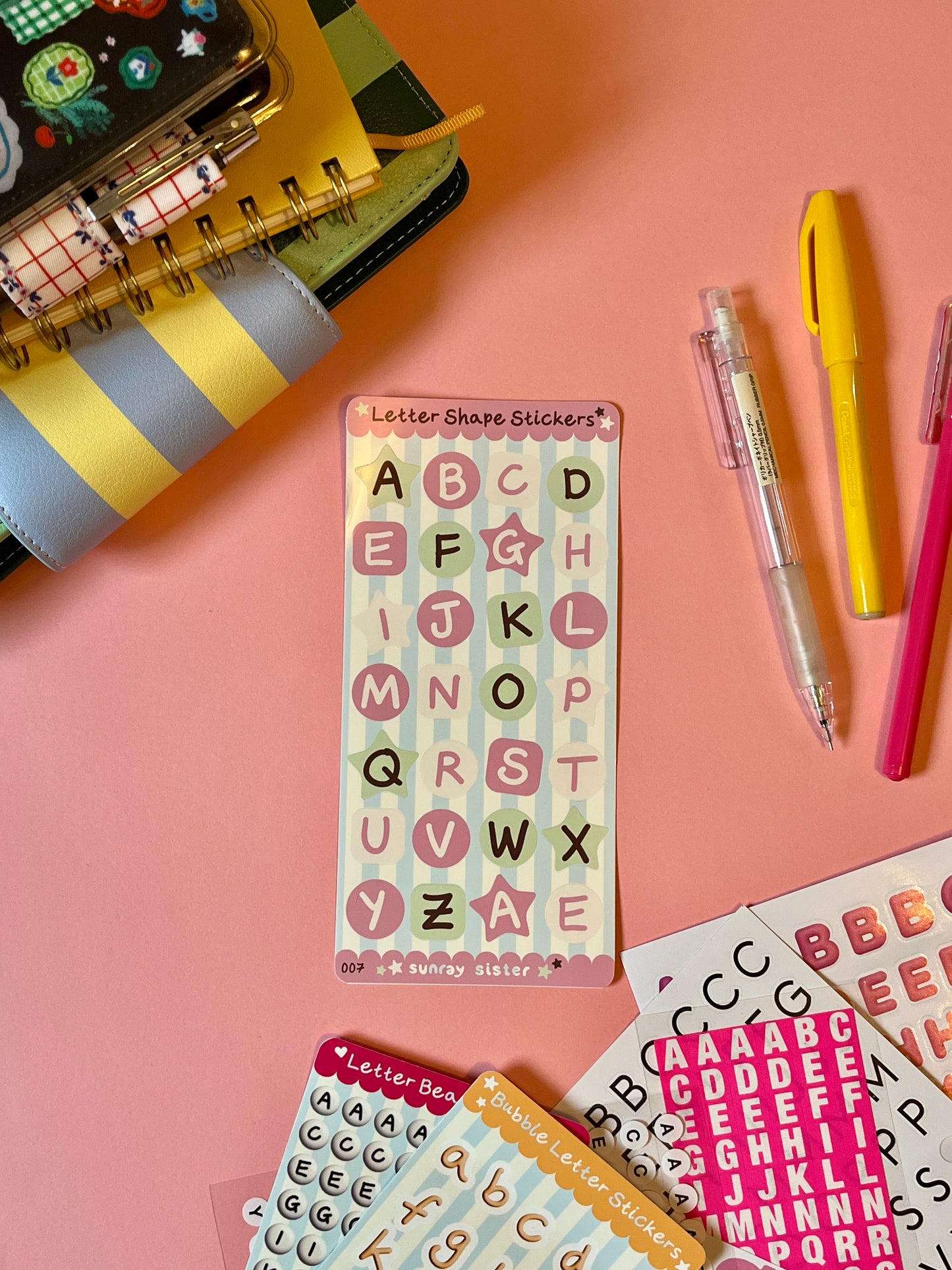 Pastel Alphabet Sticker Sheet