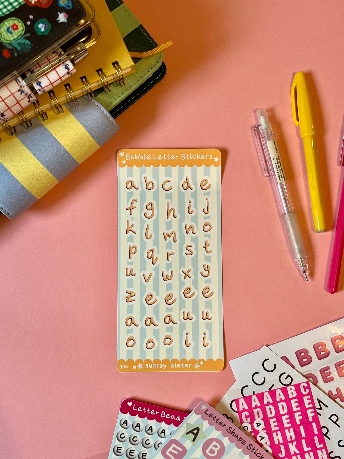 Bubble Alphabet Sticker Sheet