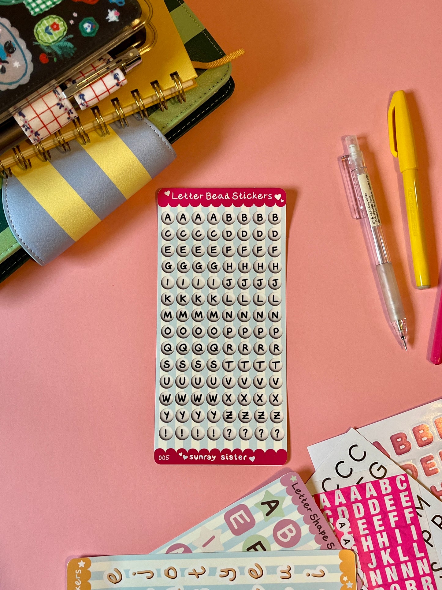 Letter Beads Alphabet Sticker Sheet
