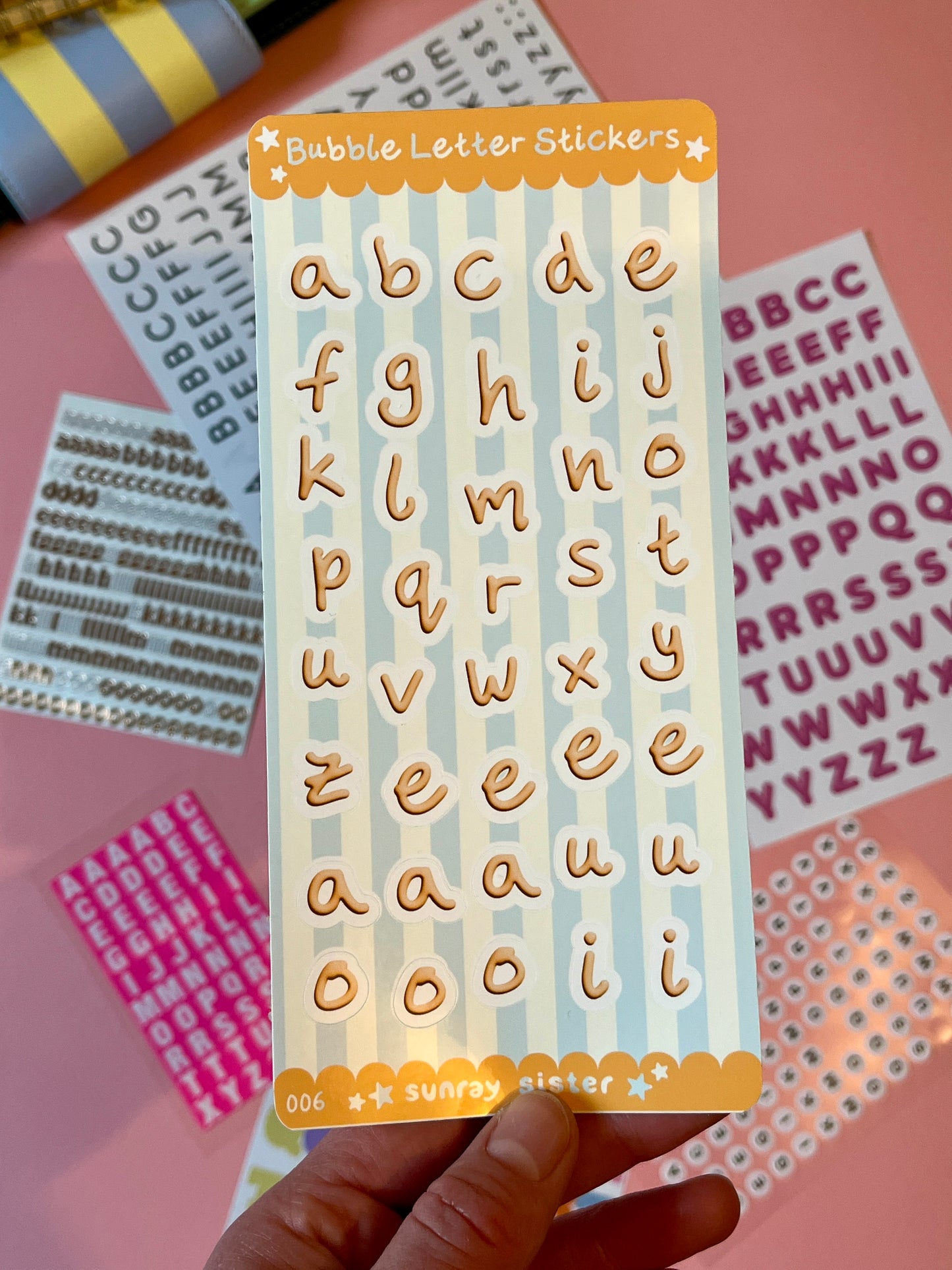 Bubble Alphabet Sticker Sheet