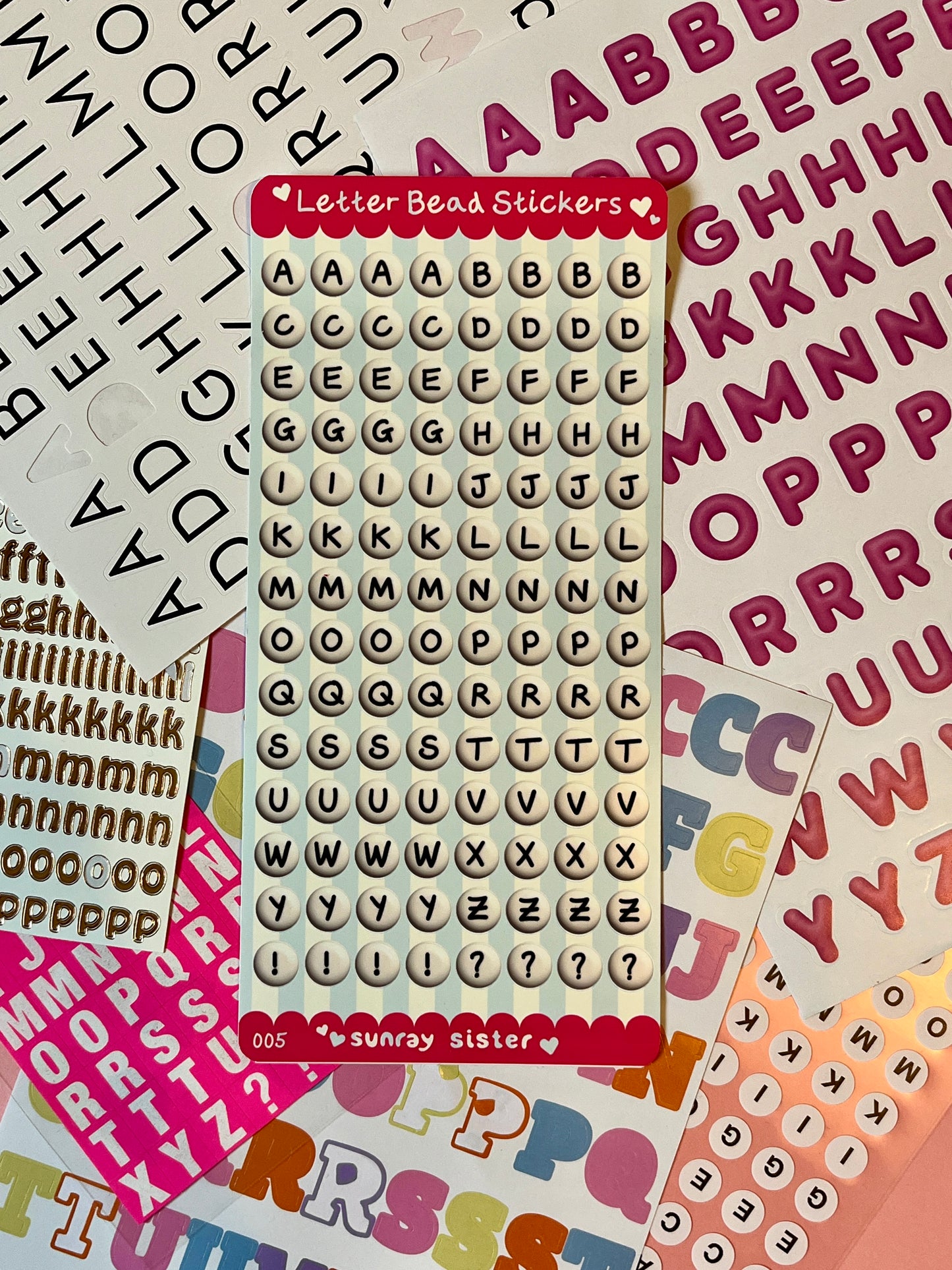 Letter Beads Alphabet Sticker Sheet