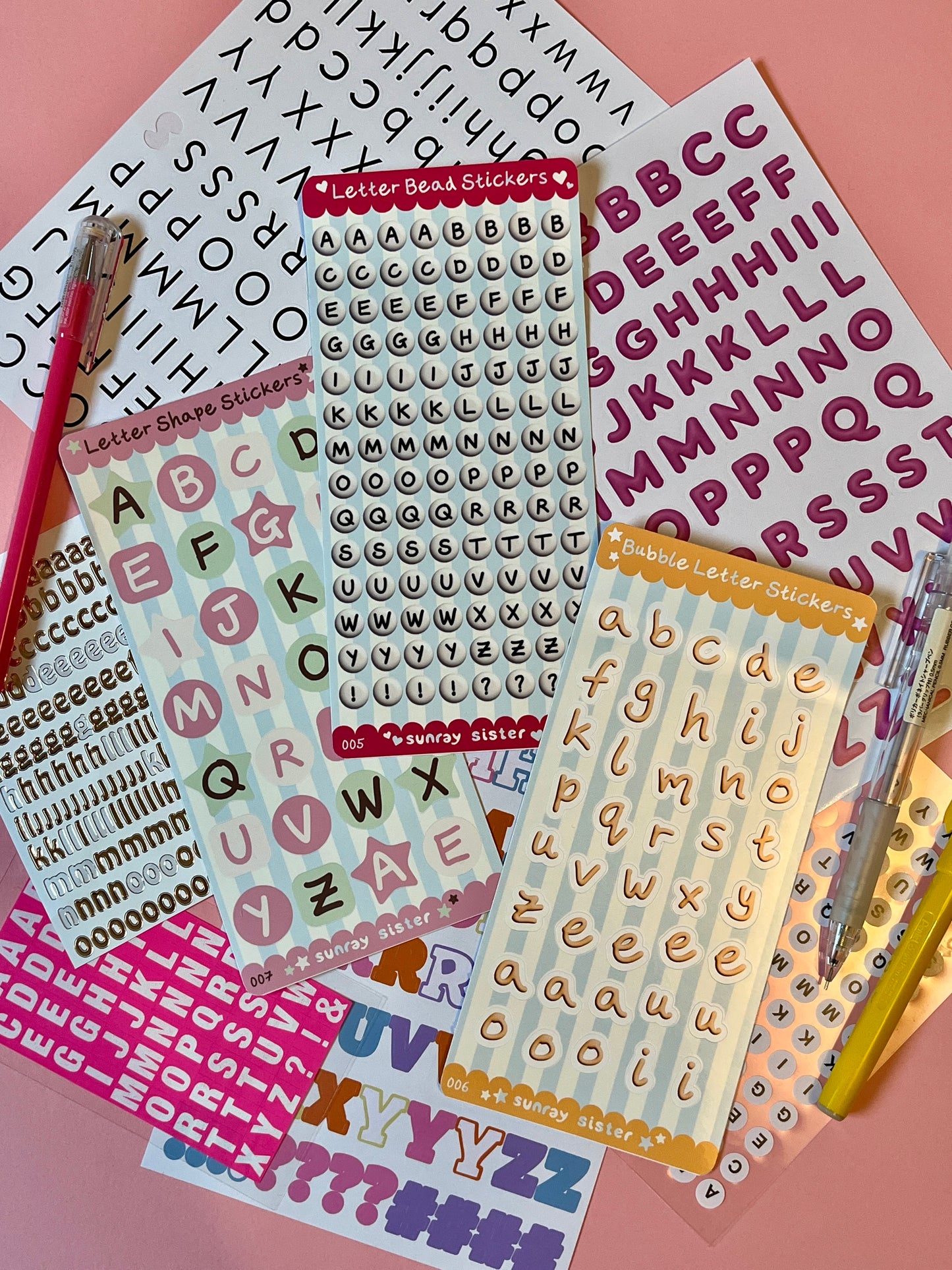 Pastel Alphabet Sticker Sheet
