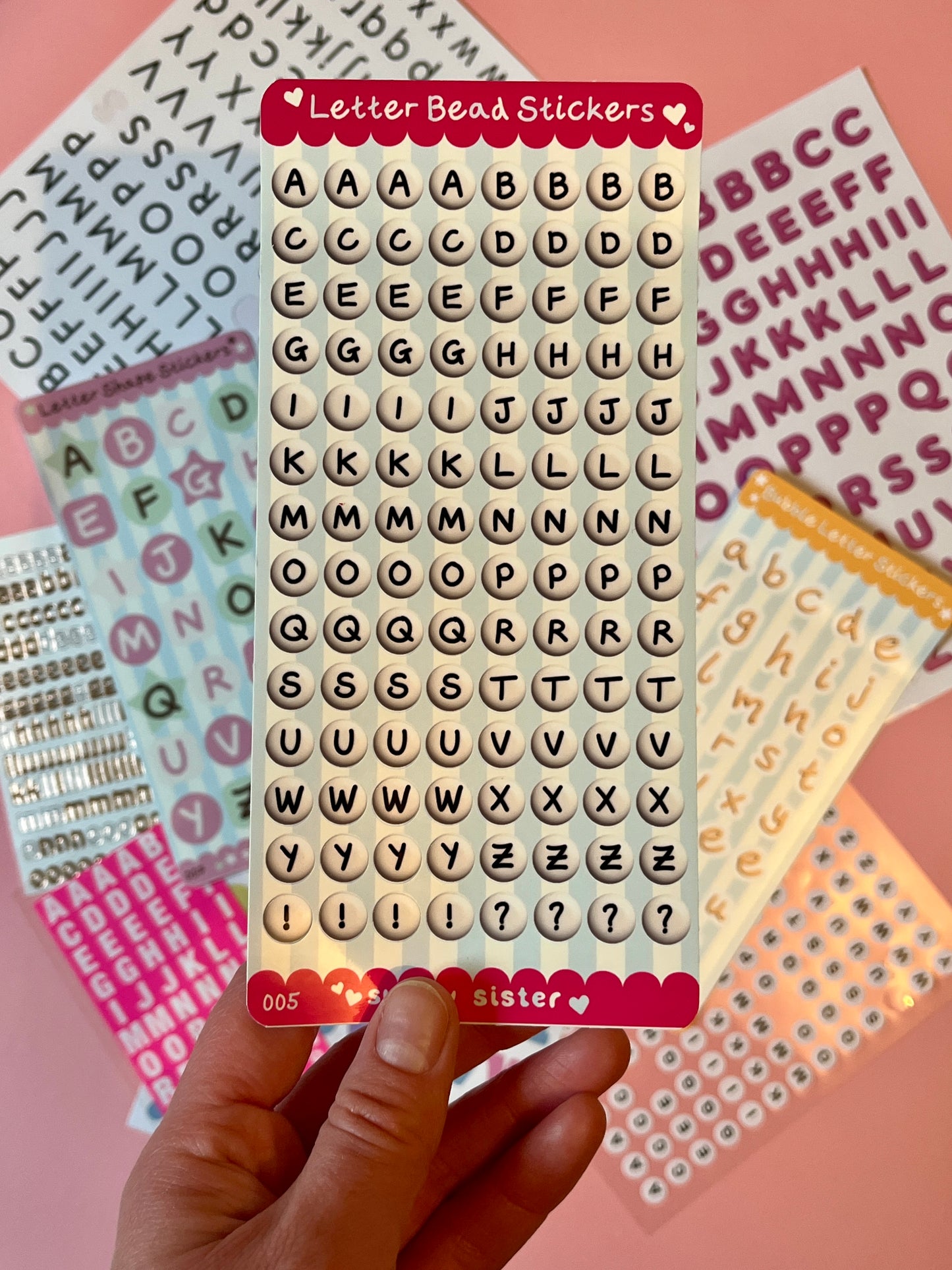 Letter Beads Alphabet Sticker Sheet