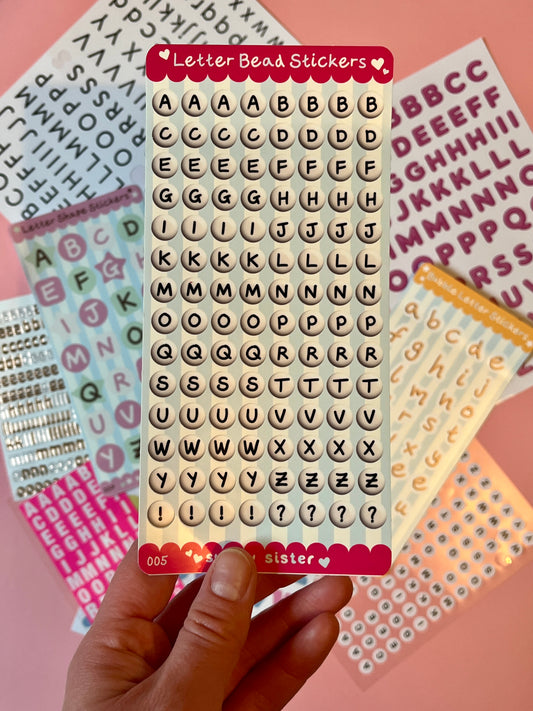 Letter Beads Alphabet Sticker Sheet