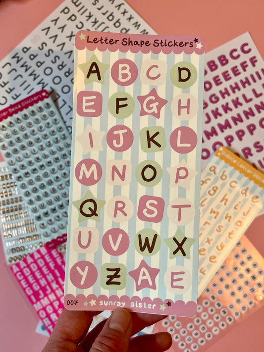 Pastel Alphabet Sticker Sheet