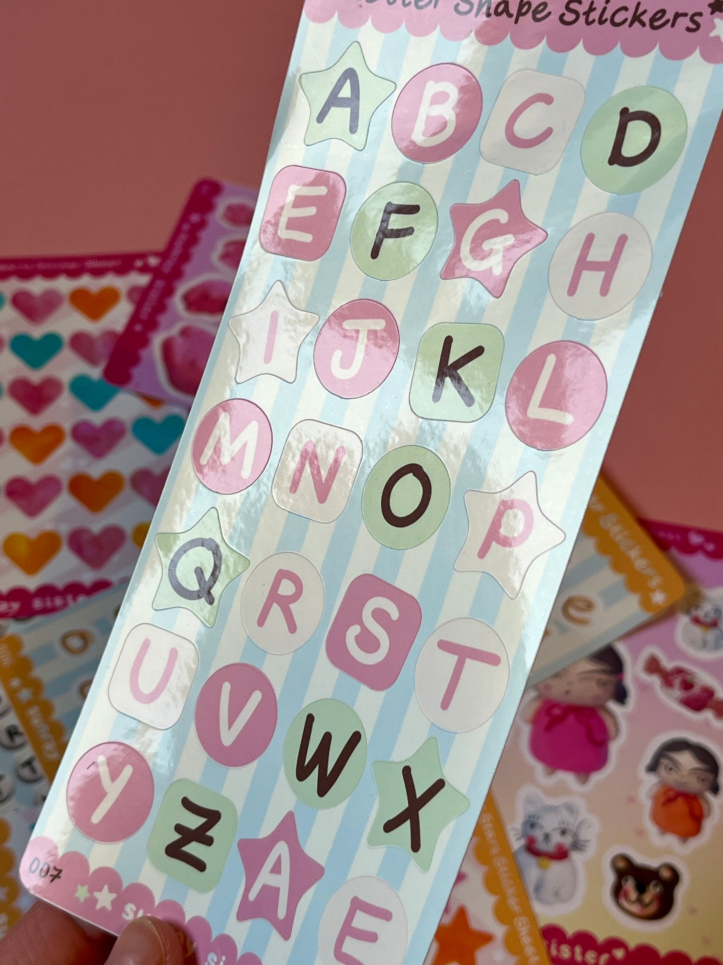 Pastel Alphabet Sticker Sheet