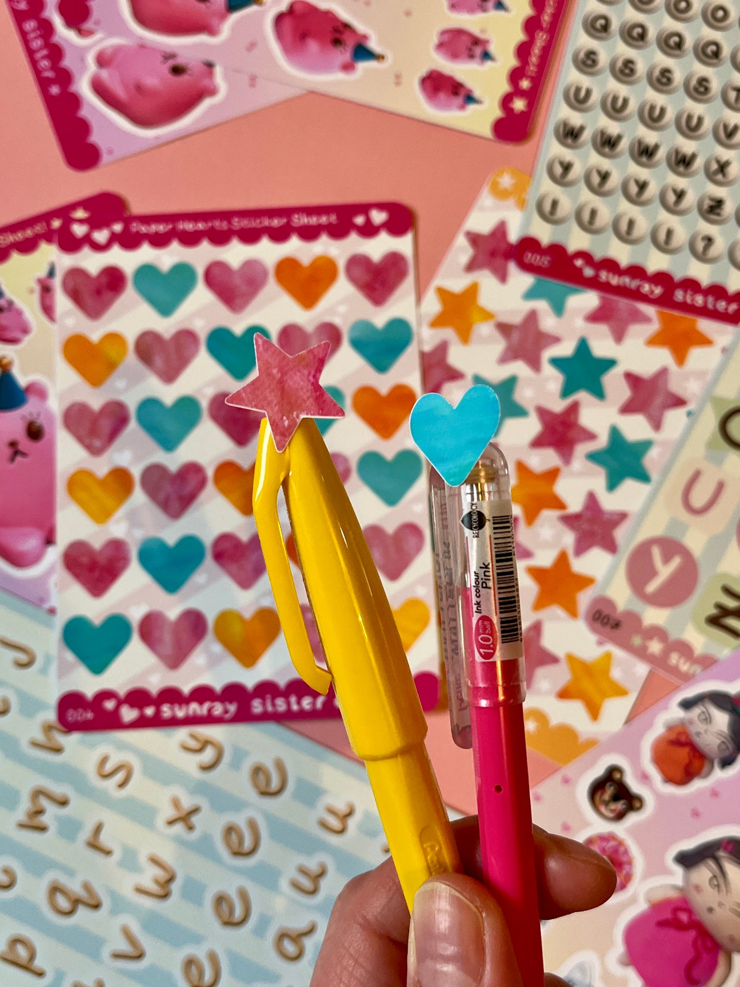 Colourful Hearts Sticker Sheet