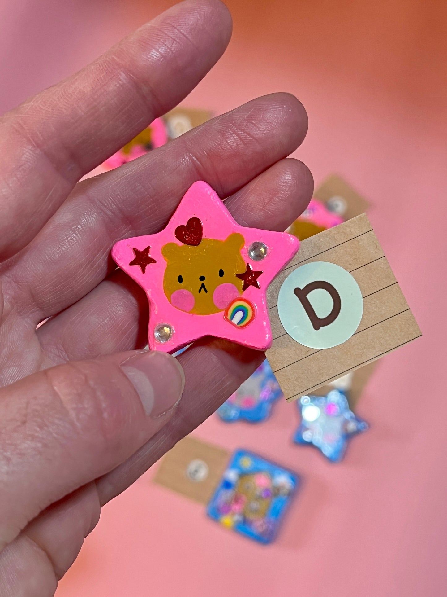 Hand Painted Cute Animal Clay Brooches and Magnets