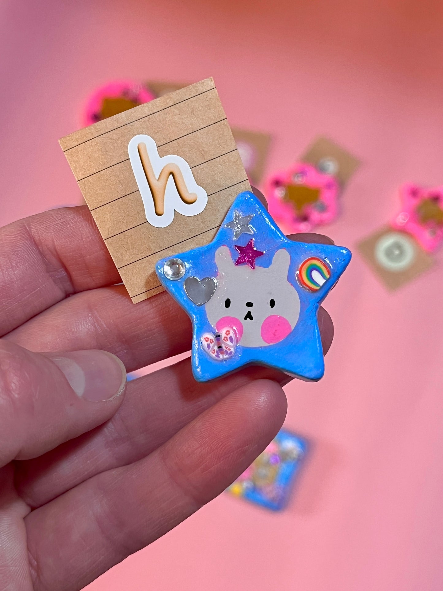Hand Painted Cute Animal Clay Brooches and Magnets